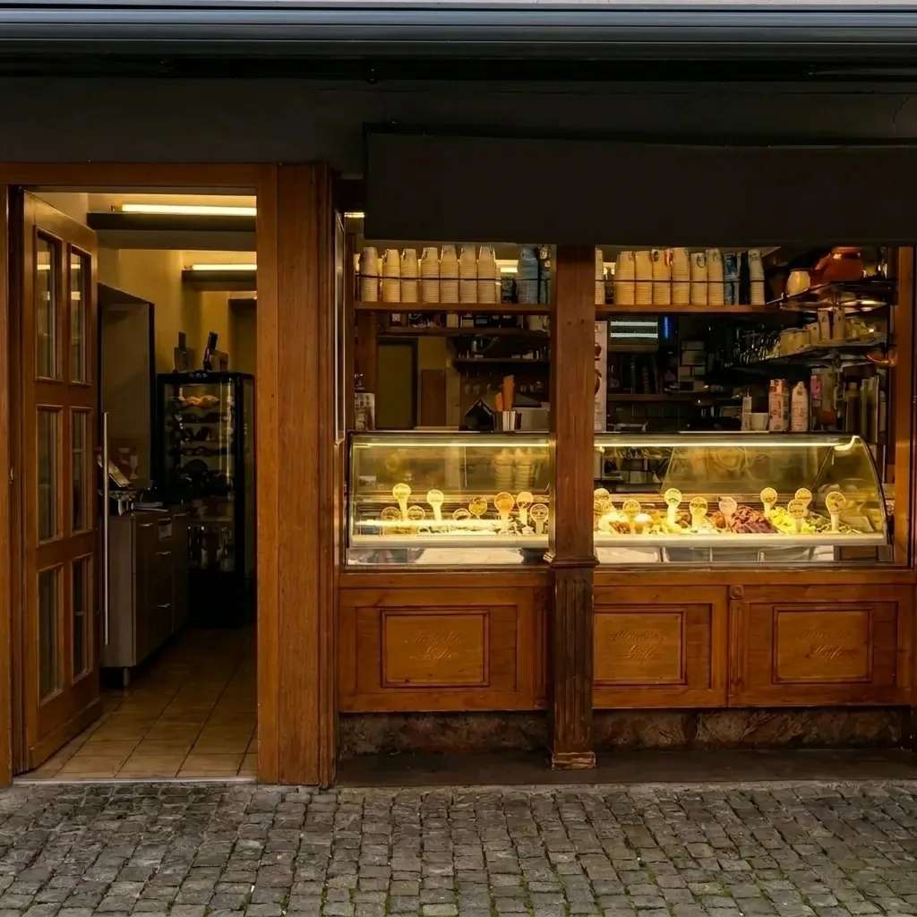 Eiscafé Rialto in Herborn – Ladentheke mit Gelato
